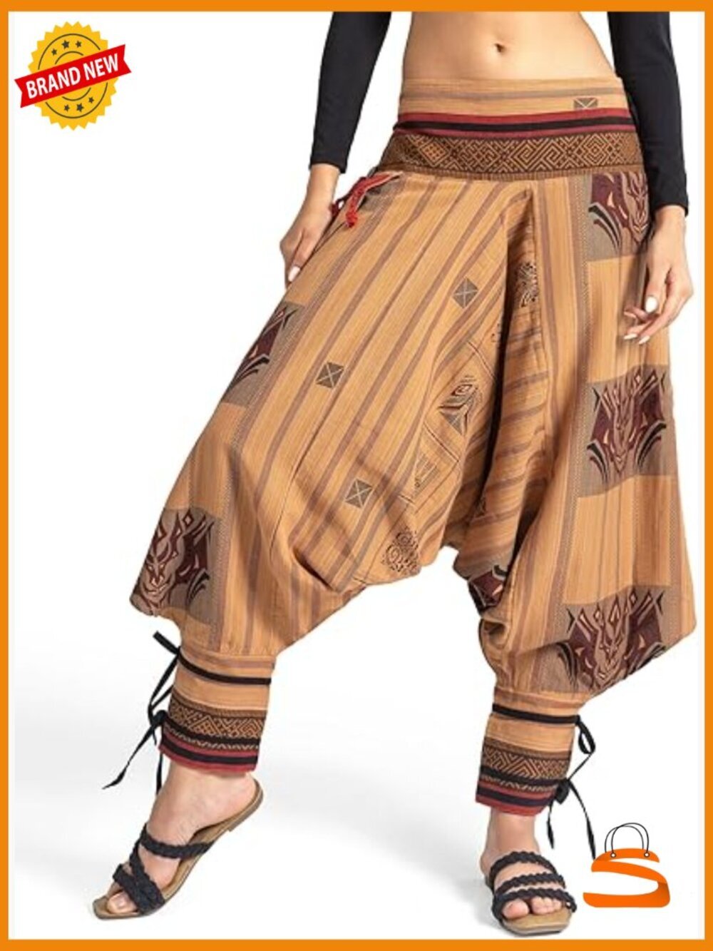Cotton Harem Pants, Oversized Palazzo Joggers for Yoga & Lounge